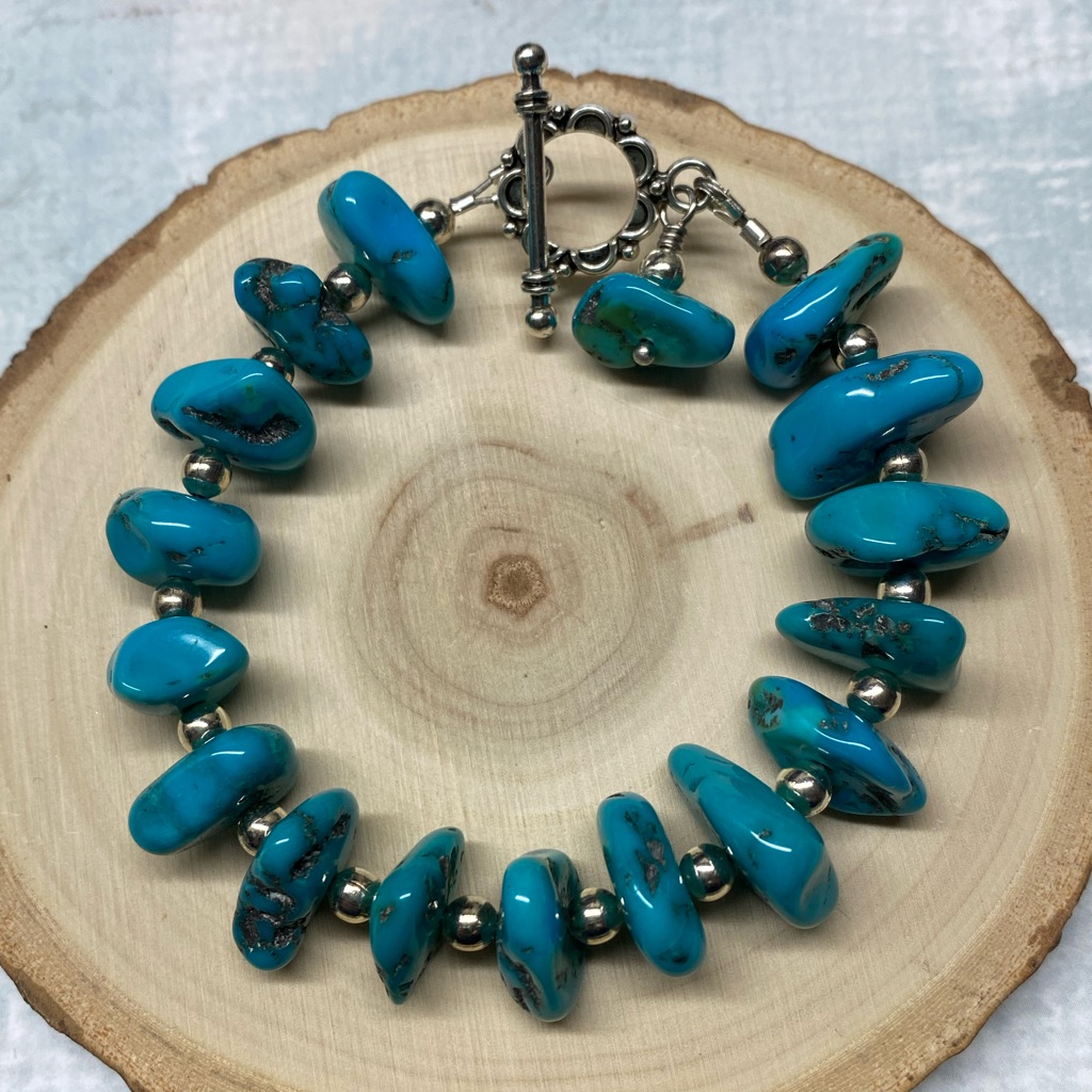 Turquoise Nugget Toggle Bracelet